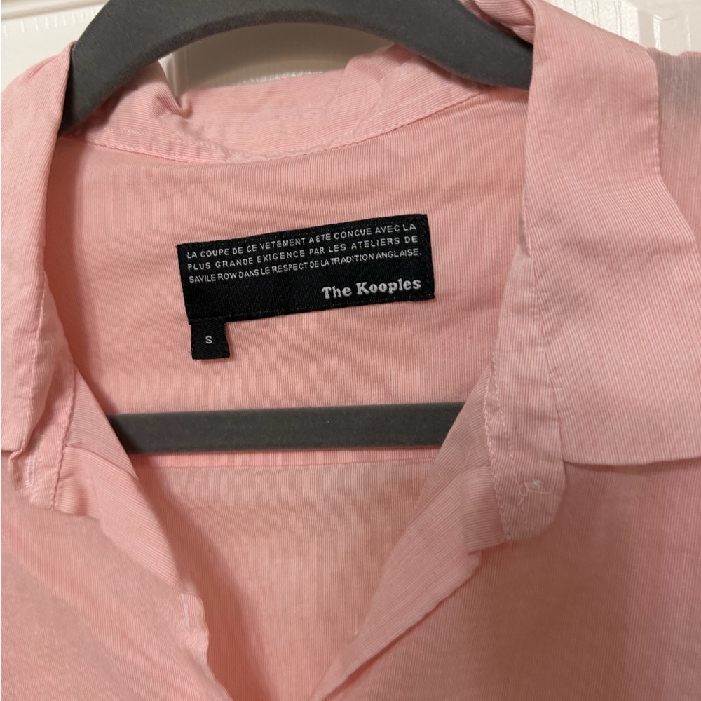 THE‎ KOOPLES pink button up subtle stripe button down shirt size small - Picture 4 of 7